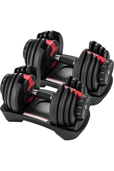 Sparnod Fitness SAD-16 Adjustable Dumbbell 16kg with 12-Level Quick Digital Dial & Base Tray