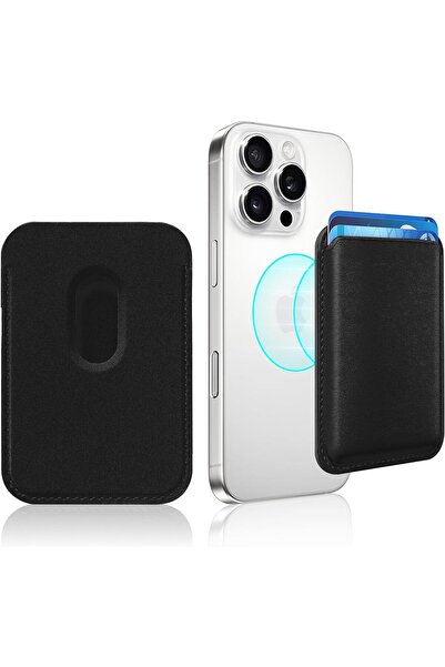 T Tersely حامل بطاقات مغناطيسي (أسود) - متوافق مع MagSafe