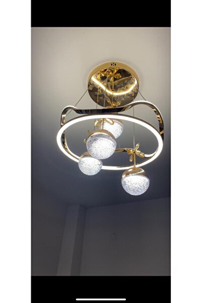 mayadesignlight MAYA AVİZE LİNA GOLD 3 RENK LED AVİZE