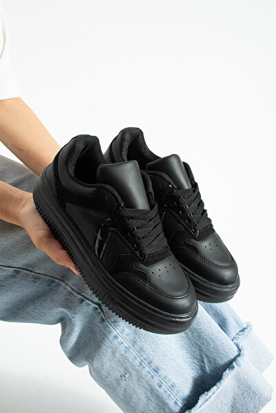 İNFİNİTE Siyah Mat Kadın Sneaker Günlük Ayakkabı