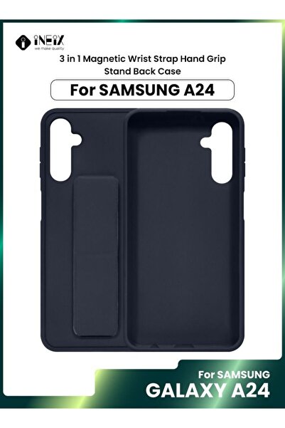 ineix غطاء واقٍ مغناطيسي 3 في 1 مع حزام معصم وحامل لهاتف Samsung Galaxy A24
