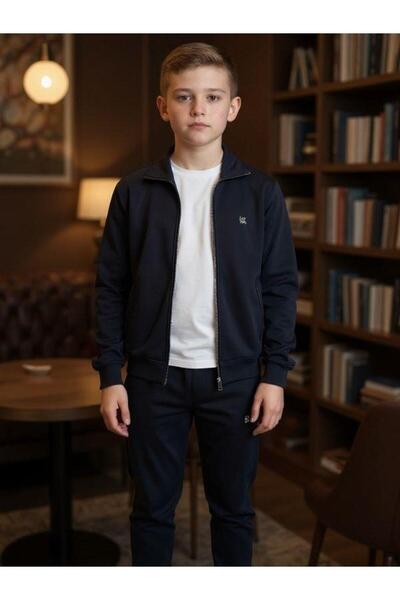 Zekids Boy's T-Shirt Hooded Cardigan Triple Tracksuit Set