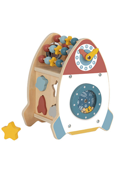 Tooky Toy Centru de activități - Rachetă din lemn FSC
