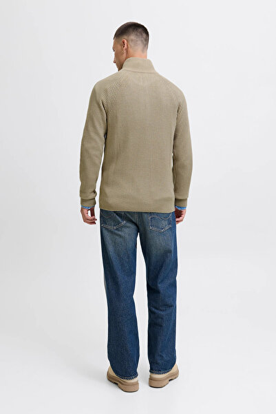 Jack & Jones Jack & Jonesjjpannel Cotton Blend Regular Fit Half Zip Mock Neck Sweater Men's Sweater 12278919