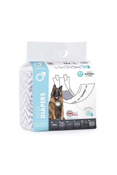 M-PETS DIAPERS ERKEK KÖPEKLER İÇİN KÜLOT (XXL) 12Lİ