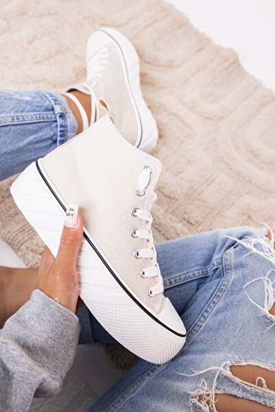 Bello Star Women's high-top sneakers Beige BS45EV2307145