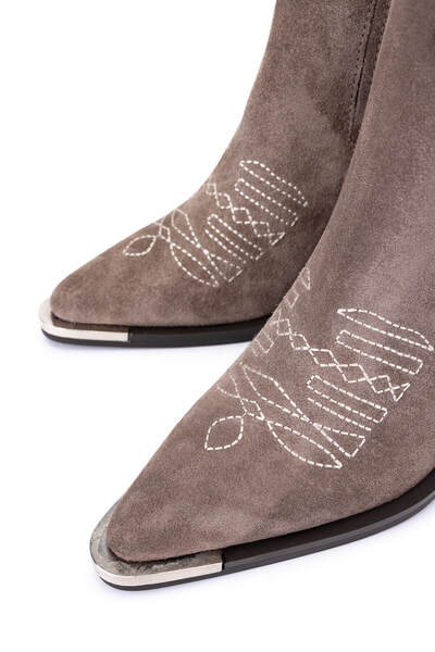 Tamer Tanca Women's Genuine Leather Brown Classic Boots