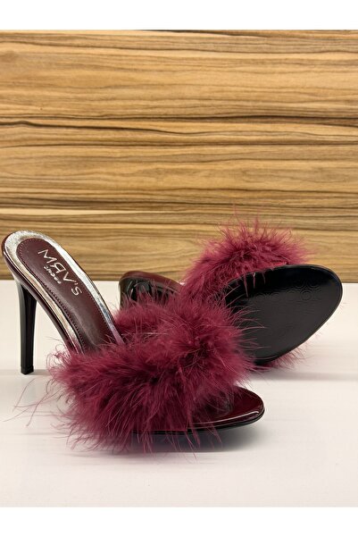MRVshoes tüylü gelin çeyiz terliği