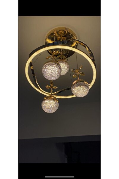 mayadesignlight MAYA AVİZE LİNA GOLD 3 RENK LED AVİZE