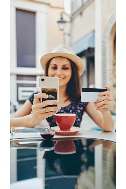 Sweet seven Stretchy Wallet Stick-On Pocket for Credit Card & ID (2pcs Black, 1pc Pink)