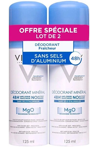 Vichy Mineral Deodorant 48H Pack of 2 x 125 ml