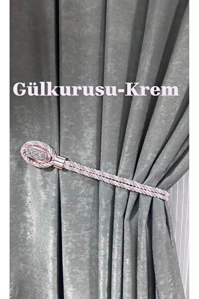 Helezoni Perde Toplayıcı Mıknatıslı Lüx Taşlı Magnet Perde Aksesuarı 1 Adet Perde Tutucu