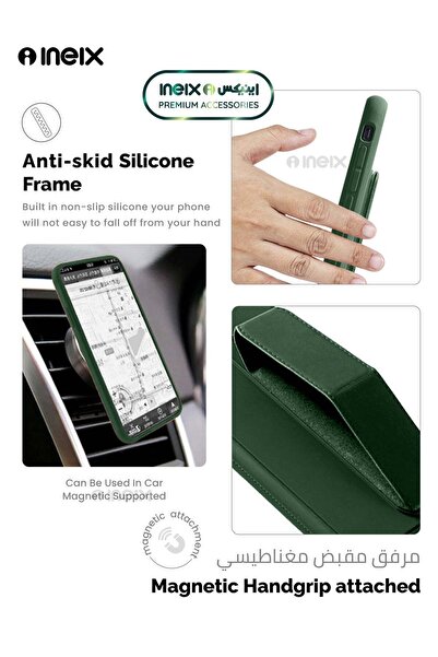 ineix 3-in-1 Magnetic Wrist Strap Hand Grip Stand Cover for Tecno Spark Go 2023