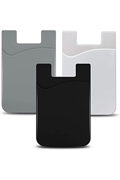 SWIUKPHE Cellphone Card Holder Back Wallet, 3pcs Silicone Adhesive Stick-on C...