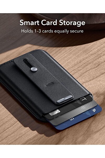 ESR MagSafe Wallet (HaloLock) - 3-Card Vegan Leather, Secure-Grip Loop, Black