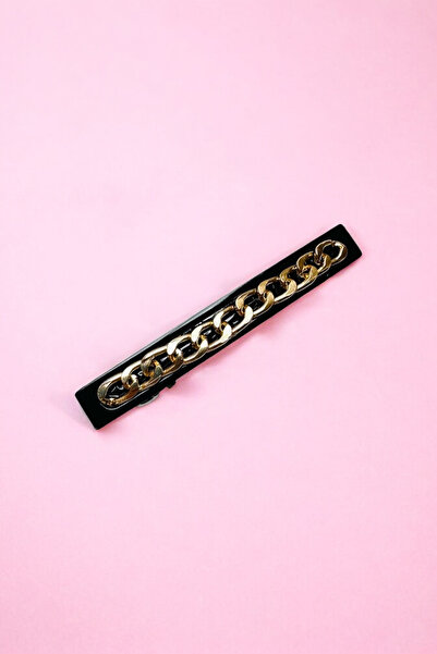 PETEK AKSESUAR Chain Detail Automatic Clip Clasp 6 Cm.