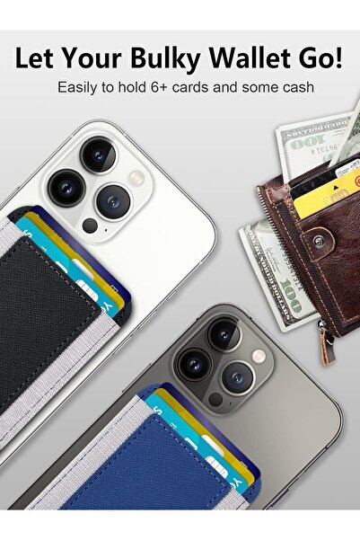 MAKINGTEC Vegan Leather MagSafe Magnetic Phone Wallet, RFID Blocking, Fits iPhone 12-14, 7 Cards (Bl