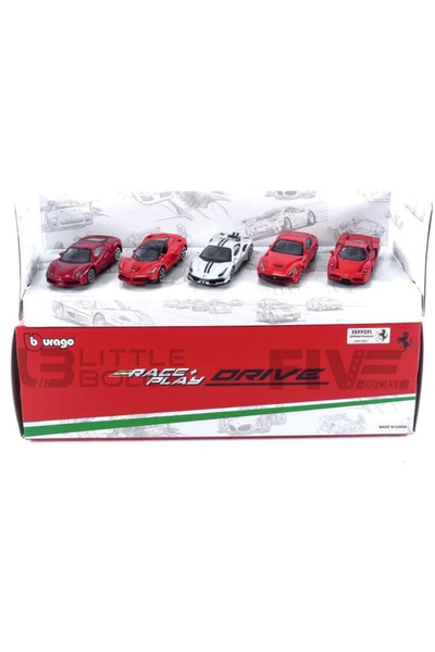 BBURAGO 1:64 Ferrari Drive 5-Pk.