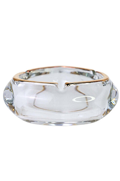 SAFECARE Transparent Narrow Triangular Ashtray with Golden Line