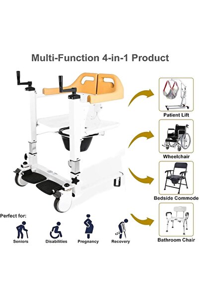 Unknown At This Time Patient Mobility/Transfer Wheelchair with Removable Cushion and Commode