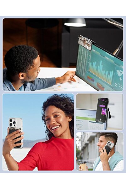 NALACAL Magnetic Phone Wallet for MagSafe - Strong Magnetic Card Holder with Adjustable Bracket (Black)