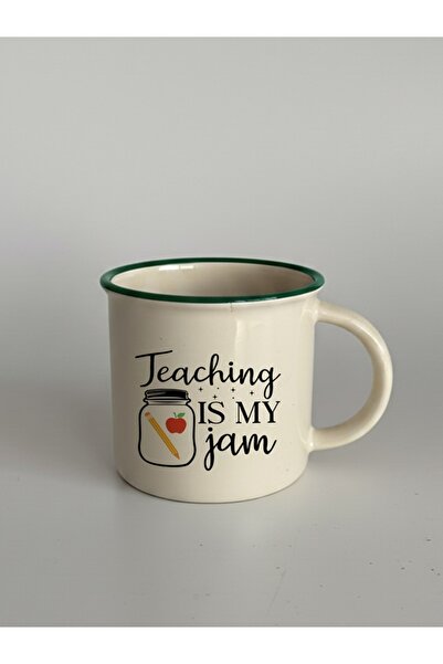 IŞILAY PROMOSYON Green - Teaching Is My Jam Modern Ceramic Mug with Lip