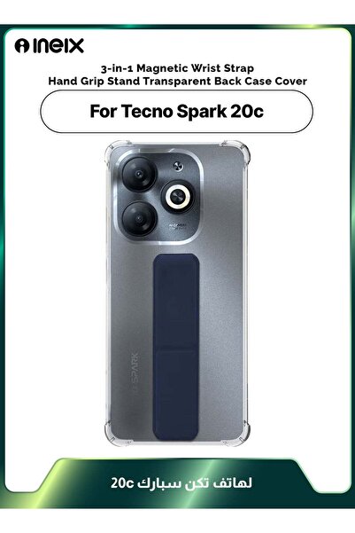 ineix 3-in-1 Magnetic Wrist Strap Hand Grip Stand Cover for Tecno Spark 20c