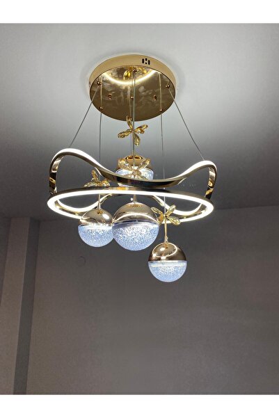 mayadesignlight MAYA AVİZE LİNA GOLD 3 RENK LED AVİZE