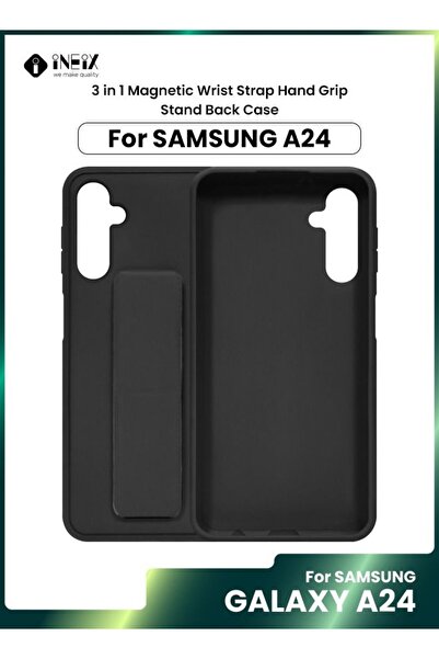 ineix غطاء واقٍ مغناطيسي 3 في 1 مع حزام معصم وحامل لهاتف Samsung Galaxy A24