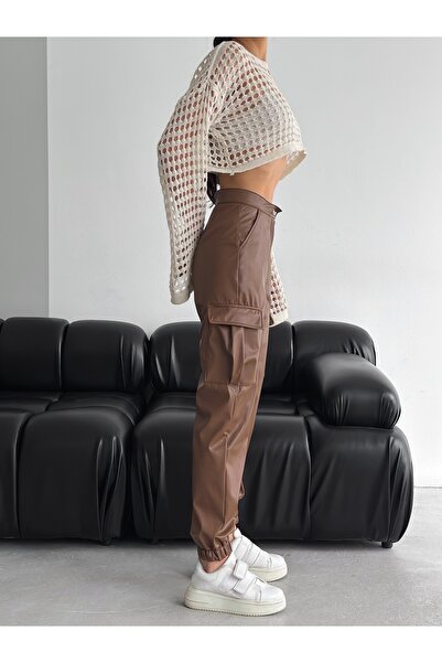 winmoda Leather Pants - Yan K Cargo Pocket İ Leather Pants
