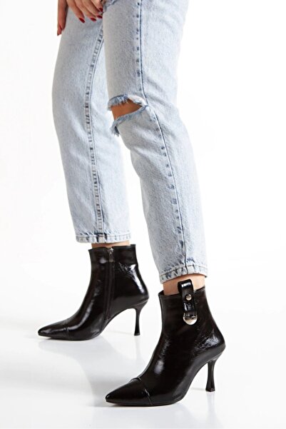 DARUGA Cizme de damă toc stiletto u H piele naturală Şık T cu cataramă