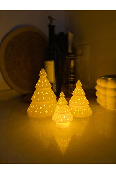 S Decor Yılbaşı Dekoratif Işıklı Çam Ağacı Biblo Küçük Boy