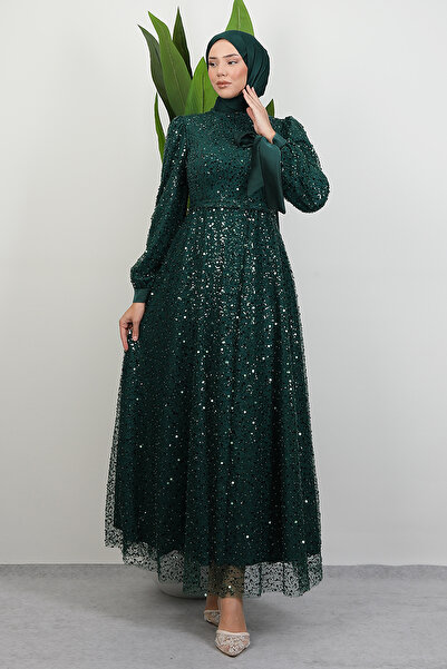 Lamia Giyim Betül Tesettür Abiye Zümrüt