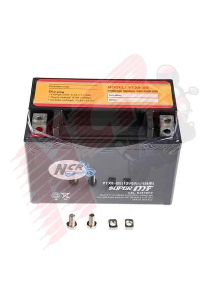 Motobisavm NCR AKÜ 12V / 9 AH Maxi Scooter - Yatık Akü - NS 200