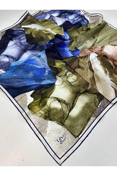 Levidor Navy Blue Tivil Silk Scarf Ist 91372 - 2 Mixed Pattern