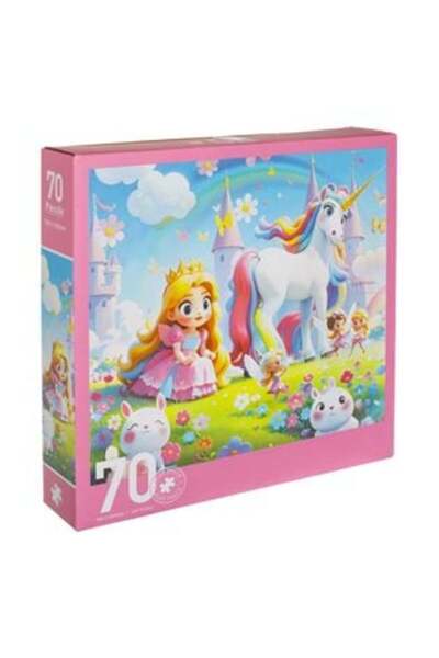 OEM Round Puzzle Princess with Unicorn (70 pieces)