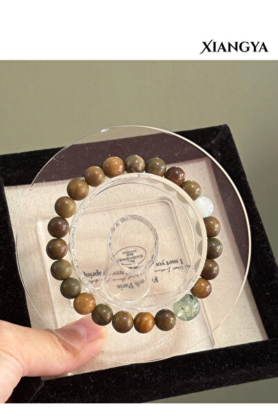XIANGYA Bijou Bracelet Green Sandalwood with Prehnite Bead | Woodland Whisper