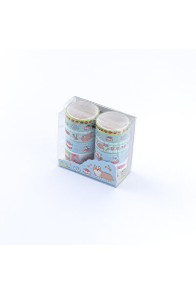 Bimotif 10lu washi tape seti, dekoratif renkli kağıt bant Sevimli Kedi