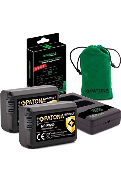 Patona Încărcător dual LCD PD cu 2 baterii NP-FW50 (senzor NTC)