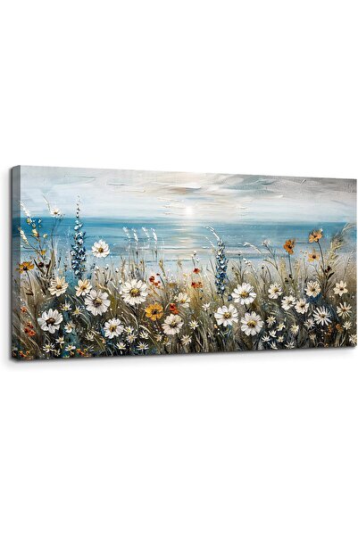 Emoda home Trove لوحة فنية جدارية مؤطرة من قماش الزهور الساحلية (60 × 120 سم)...