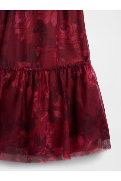 GAP Kız Çocuk Koyu Pembe Tül Midi Elbise