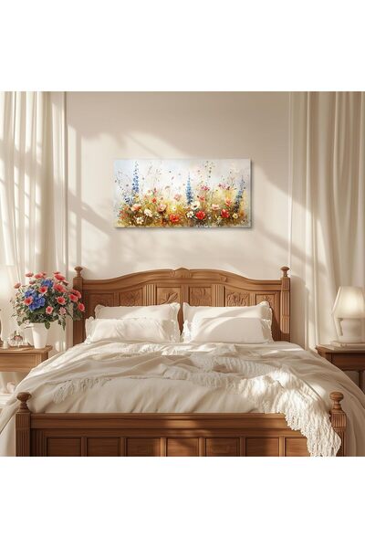 ALAYRA International لوحة فنية جدارية مؤطرة من قماش الزهور والسماء الزرقاء (6...