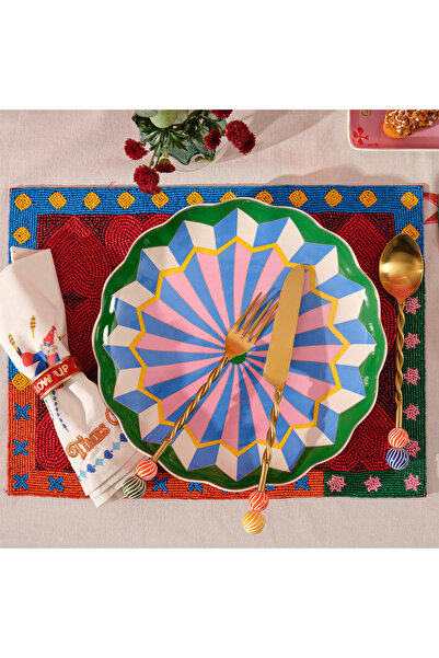 Zsa Zsa Zsu Luohu Porselen Yemek Tabağı 27x27x3 Cm Yeşil