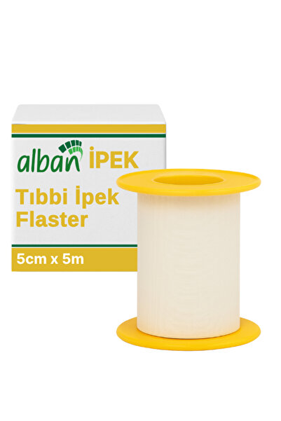 Alban Tıbbi İpek Bant 5cm x 5m, Medikal Sabitleme Flasteri
