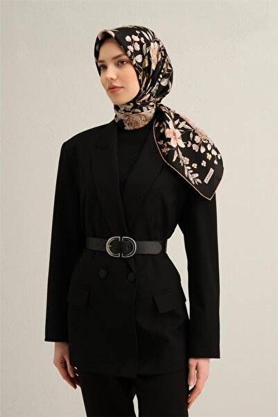 Armine بنقشة زهور وشاح تويل حرير نقي 9347D 04