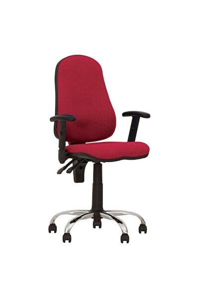 Ergonica OFFIX GTR CHROME Office Chair, Red Fiji Fabric