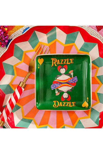 Zsa Zsa Zsu Luohu Porselen Tabak 12x12x2 Cm Yeşil