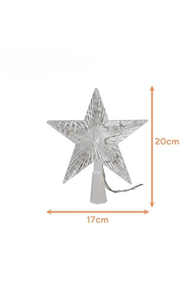 zola Decorative Christmas tree topper, LED star, warm white, batteries, plastic, 20 x 17 cm