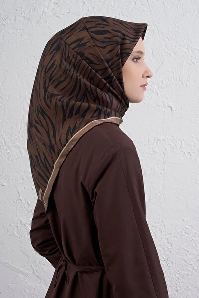 Armine Eșarfă de mătase 2026 iarnă - 9435-37 Bitter Brown Sura