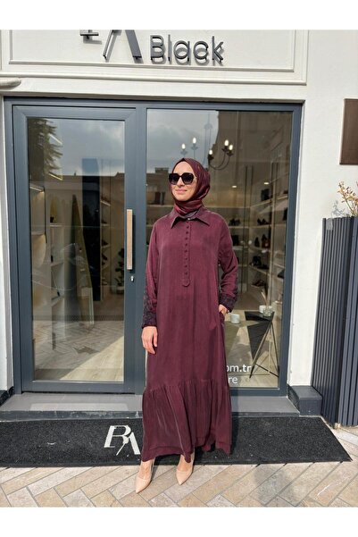 MissWhence V3290 Women's Dress with Pattern on the Back Burgundy